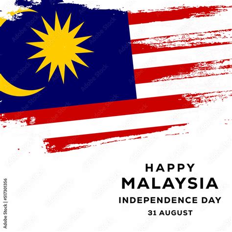 malaysia independence day with brush stroke malaysian flag Stock Vector ...