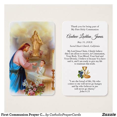 First Communion Prayers | Boy Communion 4 | Zazzle | Communion prayer ...