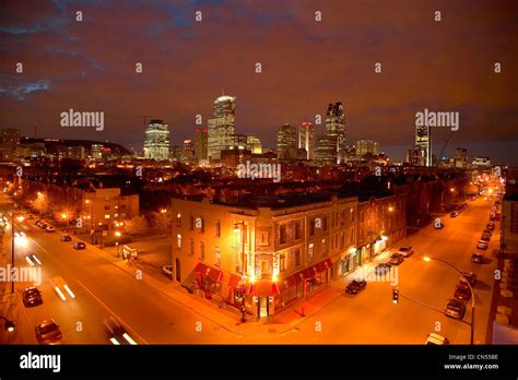 Skyline at Night, Montreal, Quebec Stock Photo - Alamy