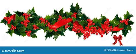 Holly garland stock illustration. Illustration of christmas - 21686528