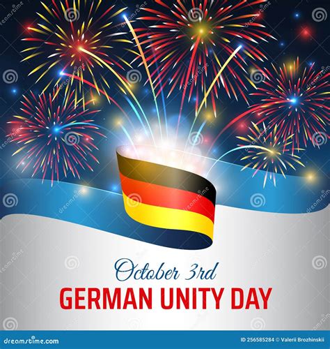 October 3, German Unity Day, Vector Template with German Flag and ...