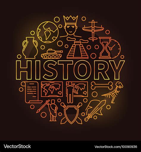 History colorful linear Royalty Free Vector Image