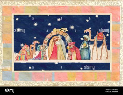 Christmas Nativity scene: Jesus, Mary, Joseph Stock Photo - Alamy