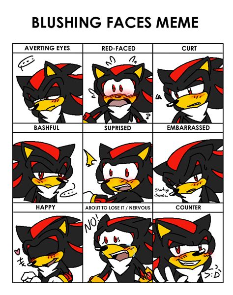 Shadow Blush Meme by PikaPlatinum on deviantART | Shadow the hedgehog, Sonic, Sonic funny