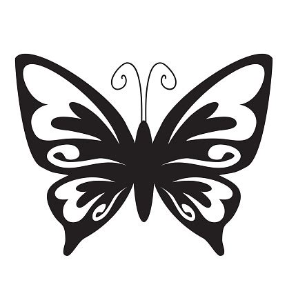 Butterfly Silhouette Vector Illustration Stok Vektör Sanatı & Böcek‘nin ...