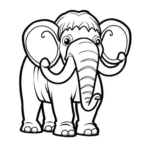Basic mammoth drawing coloring page Lulu Pages