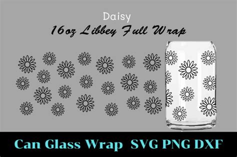 Daisy Svg Flower Libbey glass Svg Svg Floral Wrap Svg Png DXF files for ...