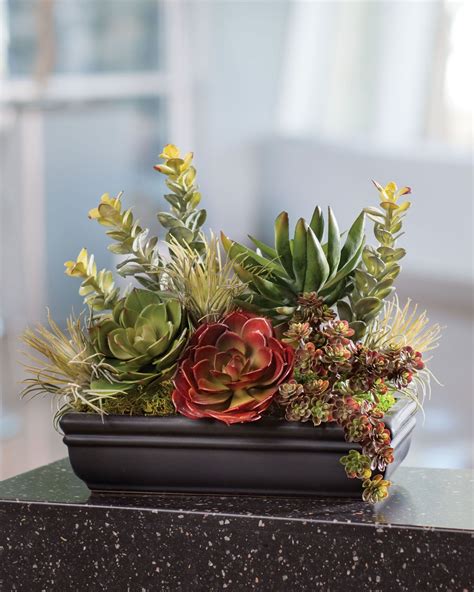 Faux Succulent Planter | Faux succulents arrangements, Artificial succulents, Artificial plant ...