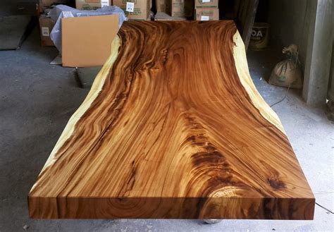 Live Edge Single Acacia Wood Slab Dining Table/ Conference Table 9.8 FT ...