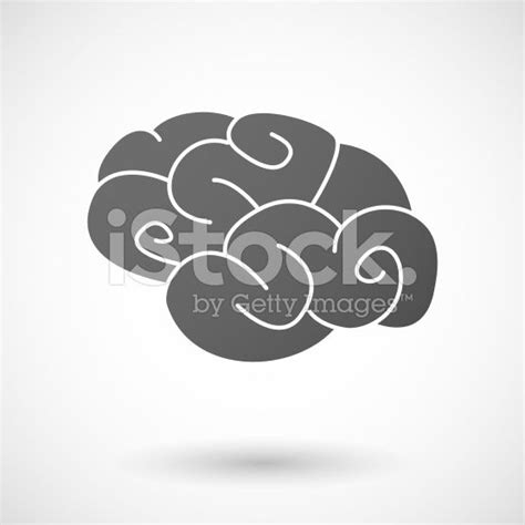 brain icon with shadow on white background