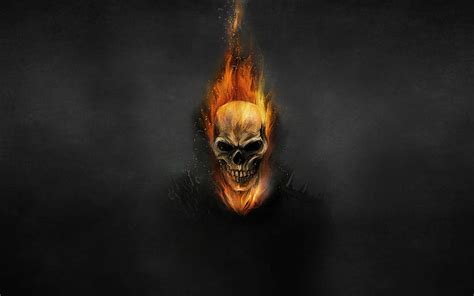 1366x768px | free download | HD wallpaper: Ghost Rider, skeleton, skull, fire, Chain, black ...