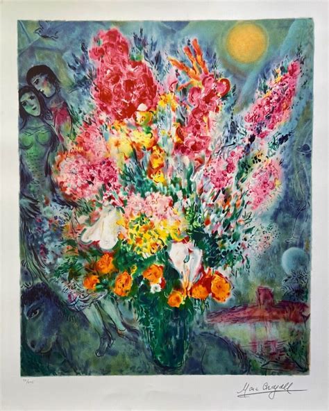 Marc Chagall ORIGINAL BOUQUET Facsimile Signed & Numbered Giclee Art 28 ...