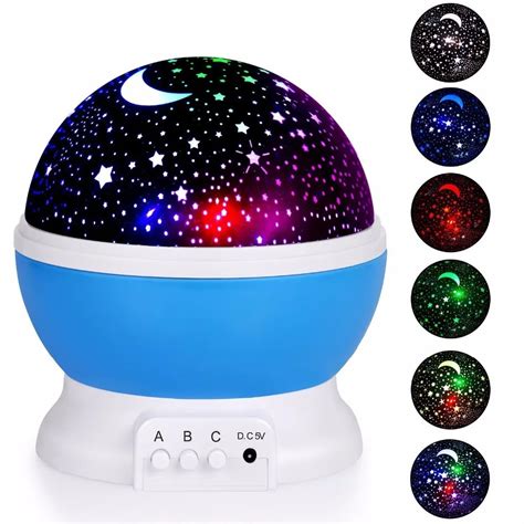 Romantic Rotating Star Moon Sky Rotation Night Projector Novelty Starry ...