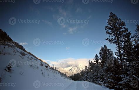 Rocky Mountains in winter 6480285 Stock Photo at Vecteezy