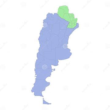 High Quality Political Map of Argentina and Paraguay with Borders of ...