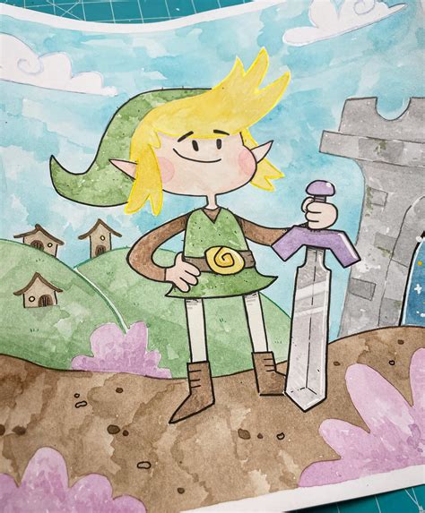 Zelda watercolour commission : r/legendofzelda