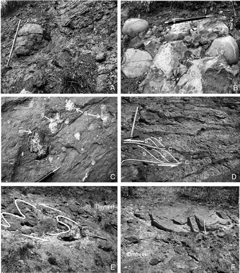 Facies of the diamictite association. A, massive, matrix-supported ...