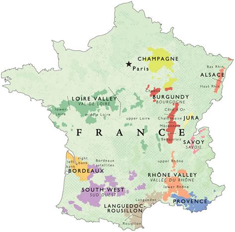 Wine Map of France by Steve De Long