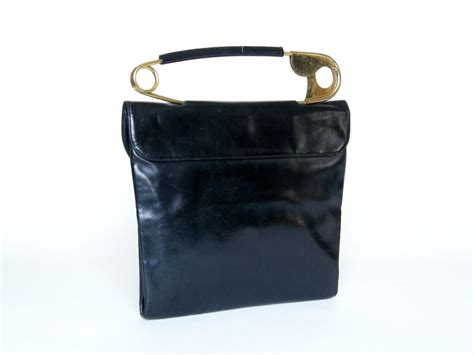 Koret Leather Handbag with Safety Pin Handle at 1stDibs | safety pin handle purse, safety pin ...