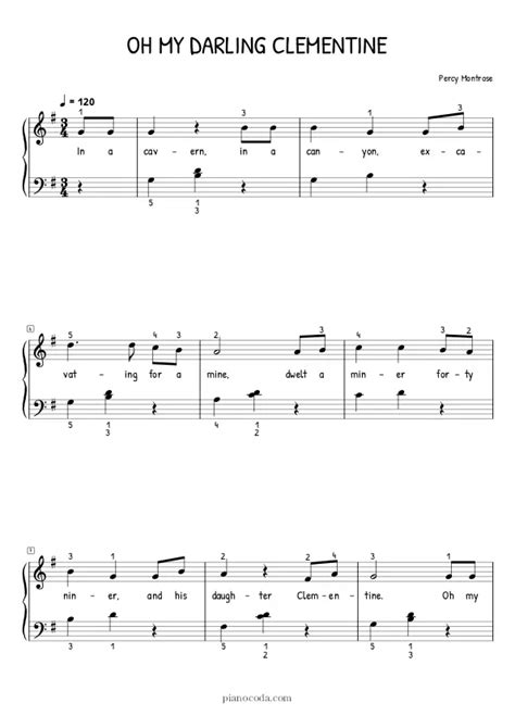 Oh My Darling Clementine Free Sheet Music