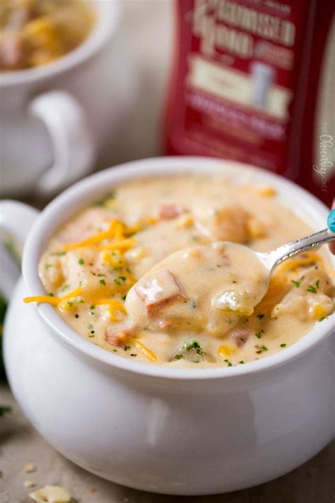 Slow Cooker Cheesy Ham Chowder - The Chunky Chef