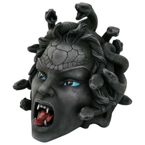 Medusa Head Greek Gorgon Statue in Stone Finish - Greek Mythology