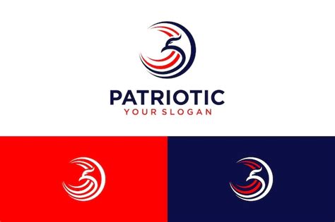 Premium Vector | Patriotic logo design with eagle