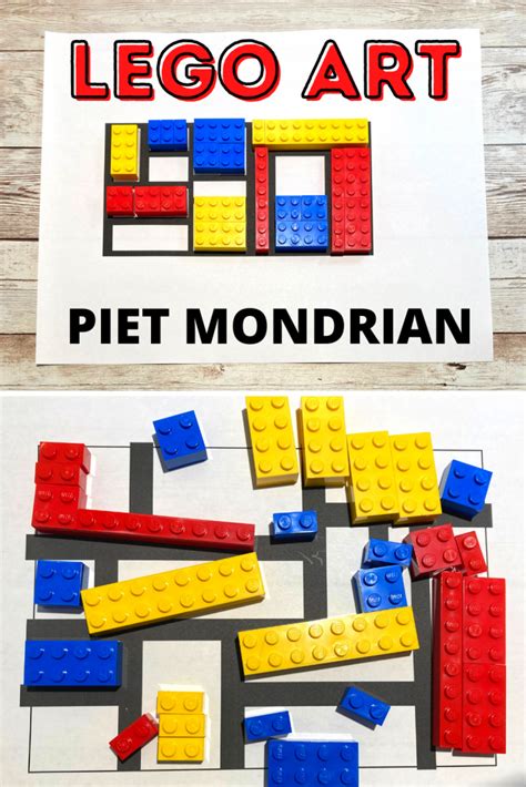 Mondrian Puzzle Art For Kids - Little Bins and Bricks