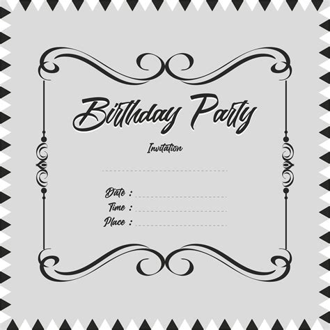 Printable Birthday Invitations Black And White