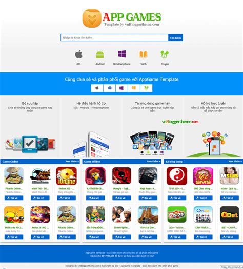 Responsive Template: AppGames - template share game mobile | Blogger Template - Share Template ...