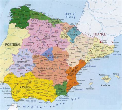 Spain Map and Spain Satellite Images