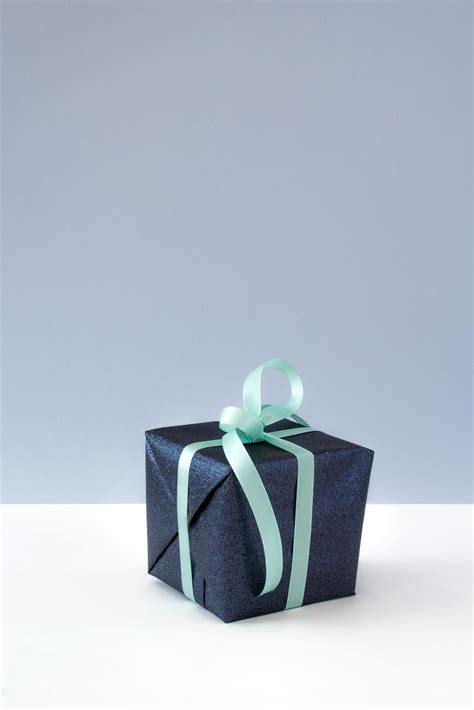 Blue Gift Box With Blue Ribbon · Free Stock Photo