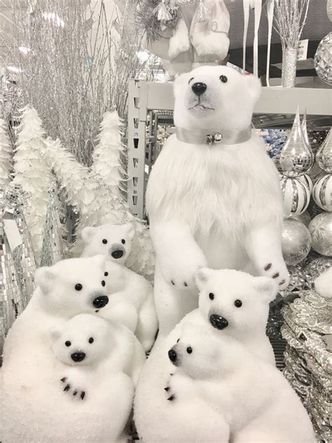 Lots of white polar bears for Christmas decor in at AtHome stores - so cute! | Polar bear ...