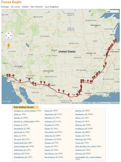 Amtrak Starlight Express Route Map | Examples and Forms