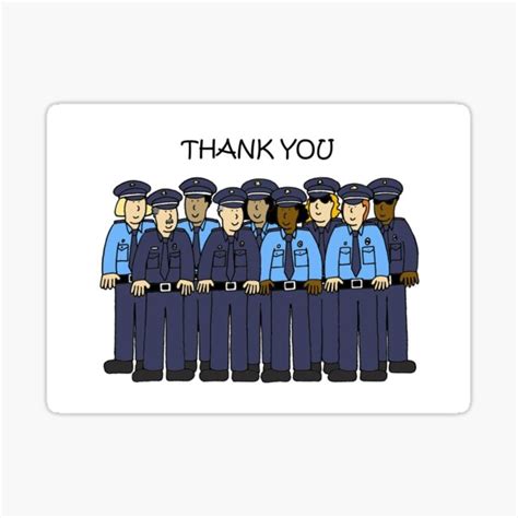 "Thank You to Police Officers Cartoon Group" Sticker for Sale by KateTaylor | Redbubble