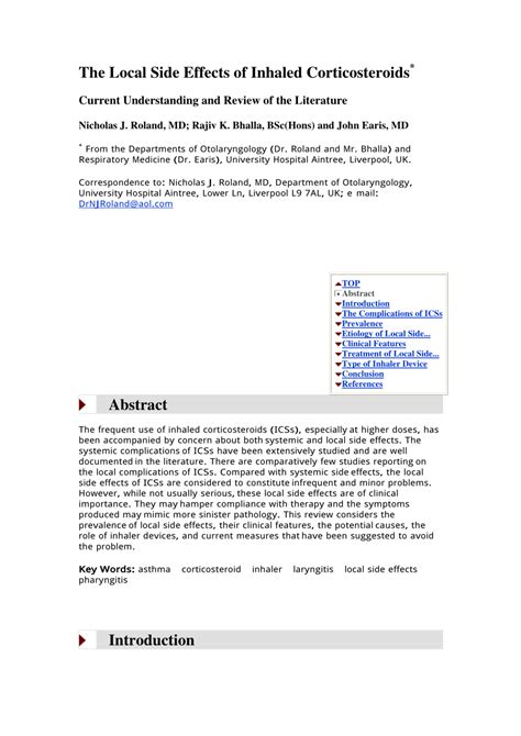 (PDF) The Local Side Effects of Inhaled Corticosteroids: Current ...