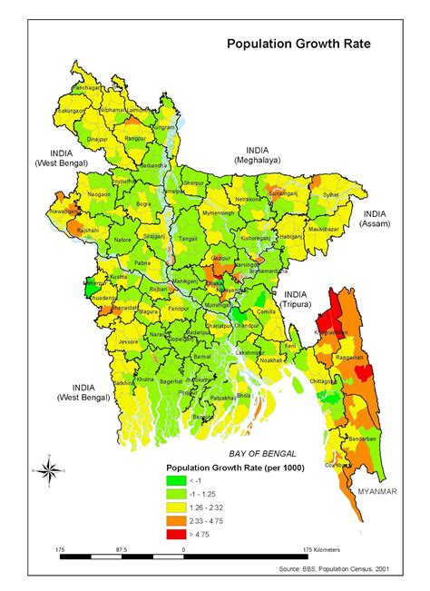 Maps of Bangladesh: Population Growth Ratio: Bangladesh