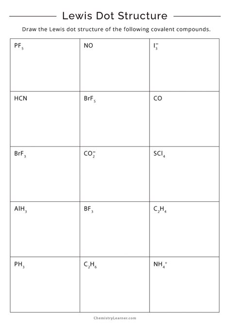 Lewis Structures Worksheet