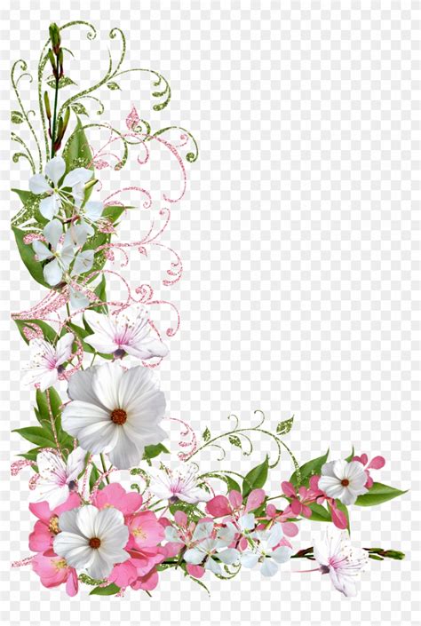 Pink And Green Spring Decor Png Picture Clipart - Spring Flowers Border ...