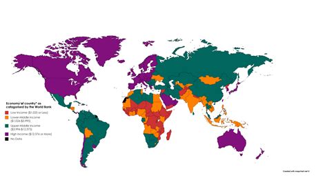 World map by economy level categorised by The World Bank : r/geography