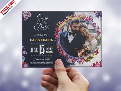 Wedding Invitation Card with Photo PSD | PSDFreebies.com