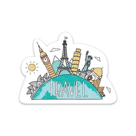 Travel The World Sticker | Etsy in 2020 | Cute laptop stickers, Cute stickers, Girl stickers