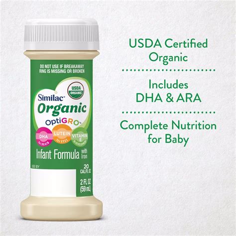 Similac Organic Infant Formula Ready-to-Feed / 2 fl oz bottle / Case of 48