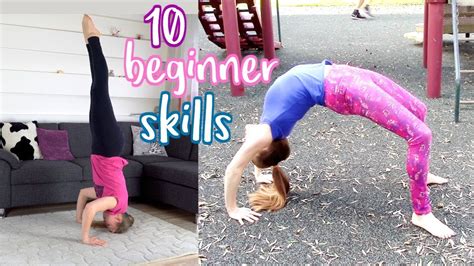 10 BEGINNER GYMNASTICS SKILLS YOU SHOULD MASTER - YouTube