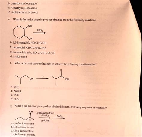 SOLVED: 3-methylcyclopentene 4-methylcyclopentene methylenecyclopentene What is the major ...