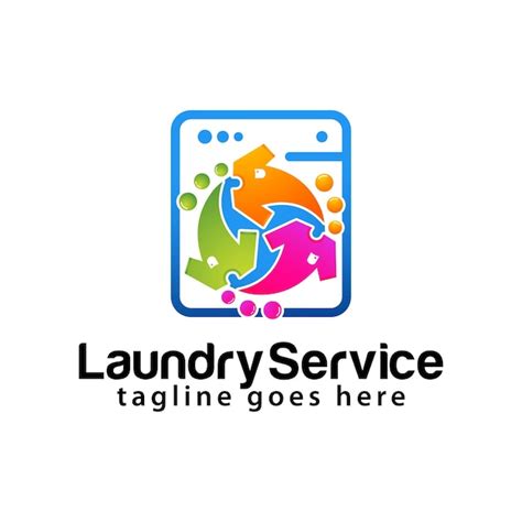 Premium Vector | Laundry service logo design template