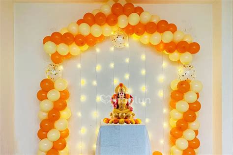 Special Decoration For Laxmi Ji Puja at Home With Balloons