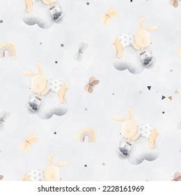 Cute Sleeping Bunny Rabbit Sleeps On Stock Illustration 2228161969 ...