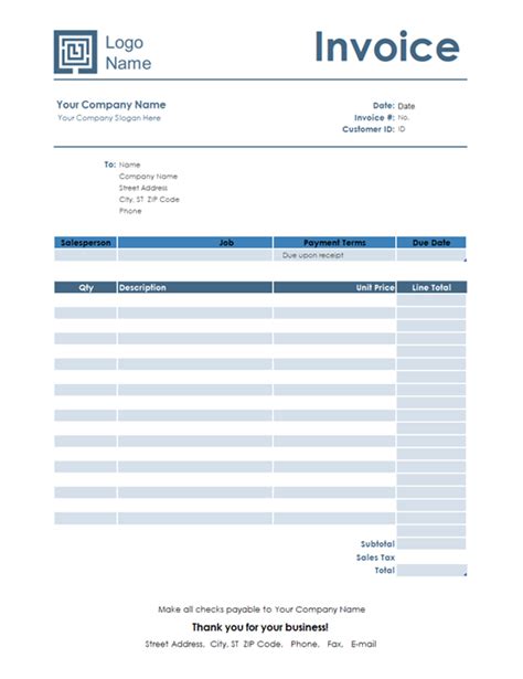 Microsoft invoice templates word - Olfetales