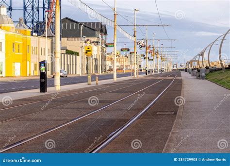 Blackpool Tram Lines stock photo. Image of transportation - 284739908